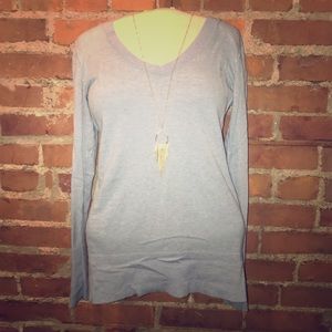 Blue Scoop Neck Sweater